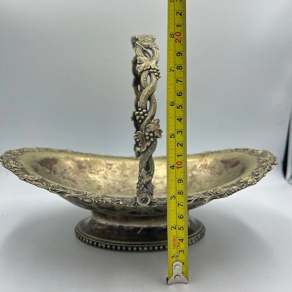 Antique Brechtel & Ran Silverplate Bridal Basket‎ 12